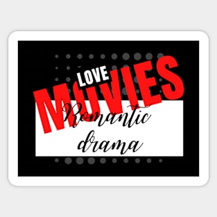 Love romantic drama movies minimalistic typography design Sticker